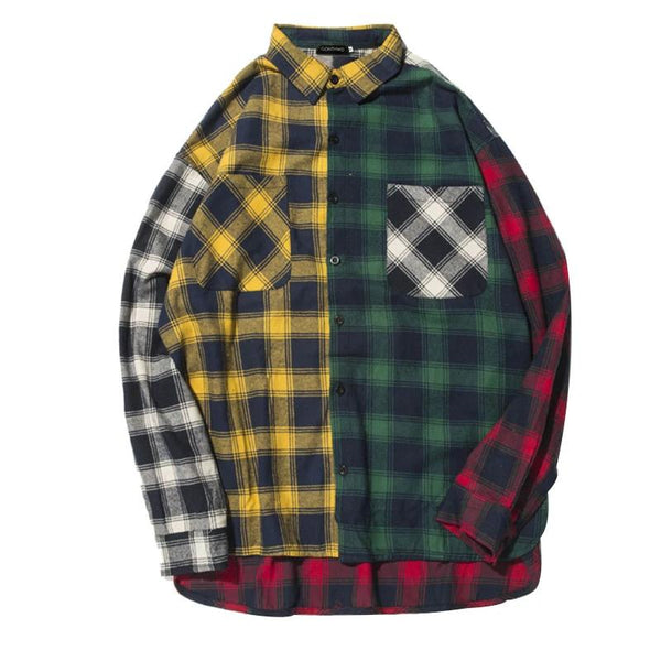Color Block Patchwork Shirt