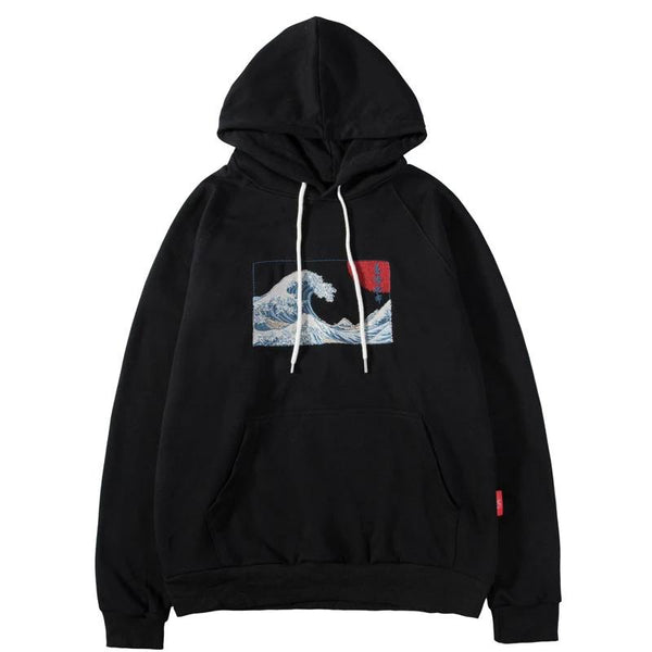 Japanese Ukiyo-e Kanagawa Surfing Hoodies